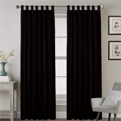 Tab Top Semi-Blackout Curtains 1 Panel - Dark Colors