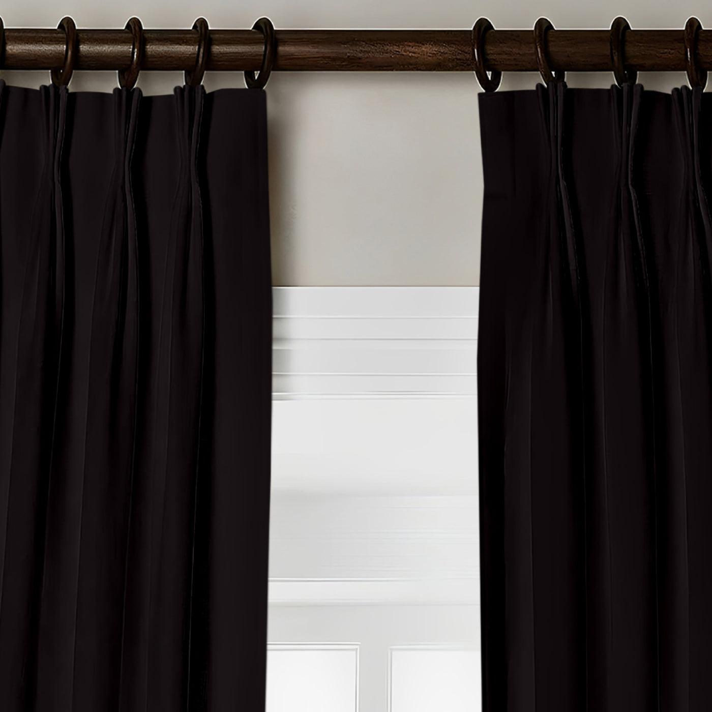 Triple Pinch Pleat Semi-Blackout Curtains 1 Panel - Dark Colors