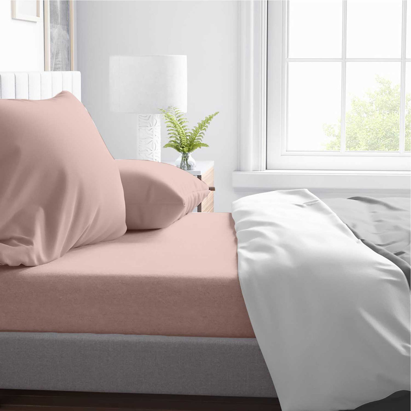 1 Piece Fitted Bed Sheet 100% Egyptian Cotton 600 Thread Count - Light Colors