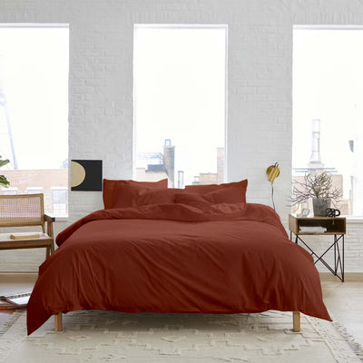 Solid 3 Piece Duvet Cover Set 100% Egyptian Cotton 600 Thread Count - Dark Colors