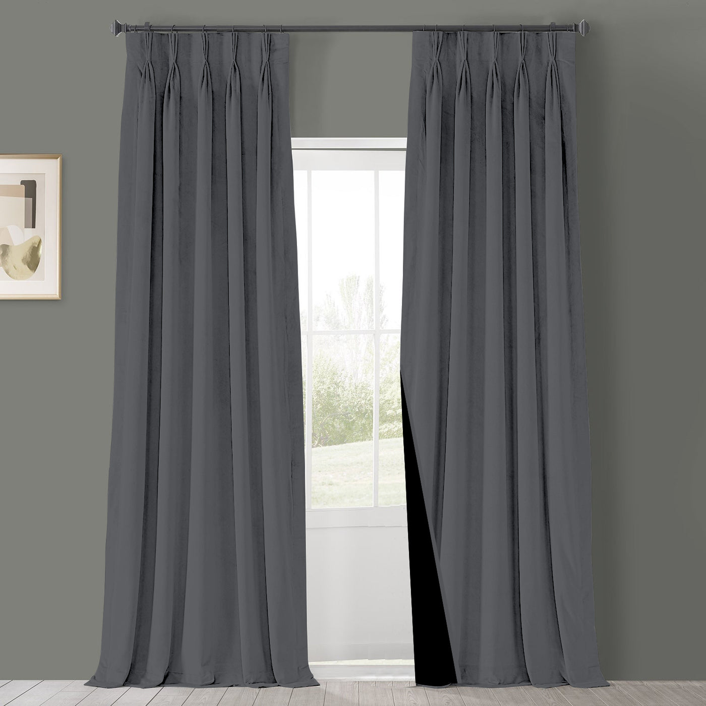 Triple Pinch Pleat 100% Blackout Curtains 1 Panel - Dark Colors