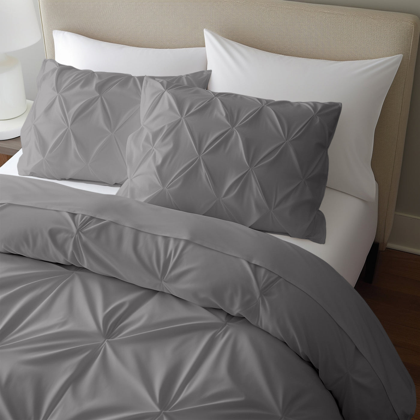 Chic Home 3-Piece Tirina Pleated Pin tuck Reversible Duvet Set Taupe Queen,  Queen - Kroger