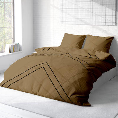 Embroidered Arrow 3 Piece Duvet Cover Set 100% Egyptian Cotton 600 Thread Count
