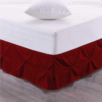 Pinch Pleated Bed Skirt 100% Egyptian Cotton 600 Thread Count