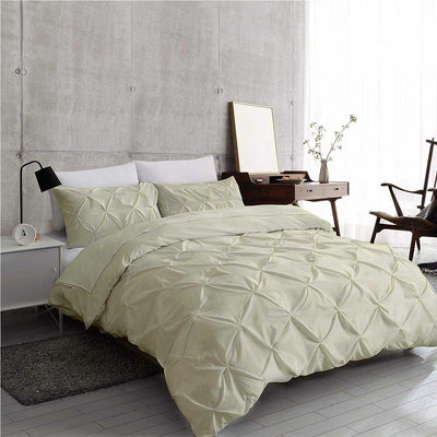Pinch Pleated Duvet Cover Set 1000 Thread Count - Light Colors