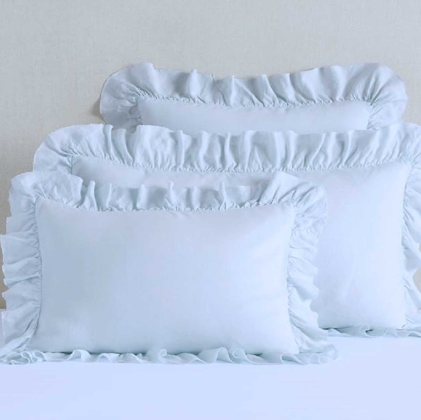 Set Of 2 Egyptian Cotton Ruffled Pillow Shams