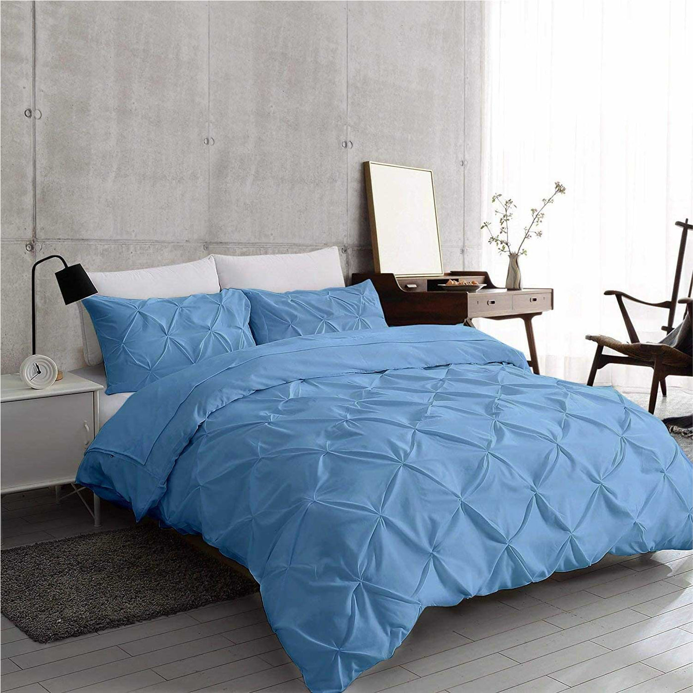 Pinch Pleated 3 Piece Duvet Cover Set 1000 Thread Count