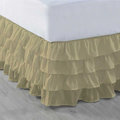 Tiered Waterfall Ruffle Bed Skirt 600 Thread Count 100% Egyptian Cotton