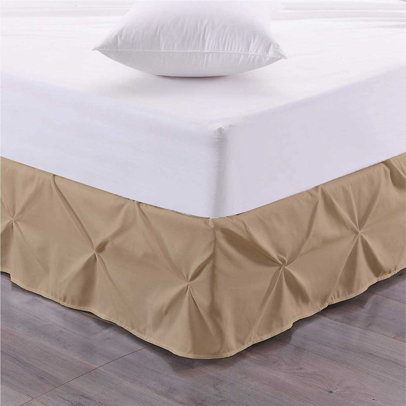 Pinch Pleated Bed Skirt 100% Egyptian Cotton 600 Thread Count