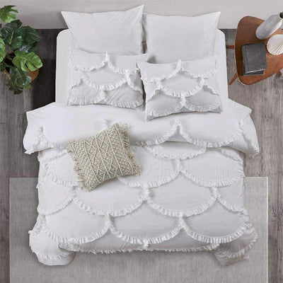 Sirena Shabby Chic 3 Piece Duvet Cover Set 100% Egyptian Cotton 600 Thread Count